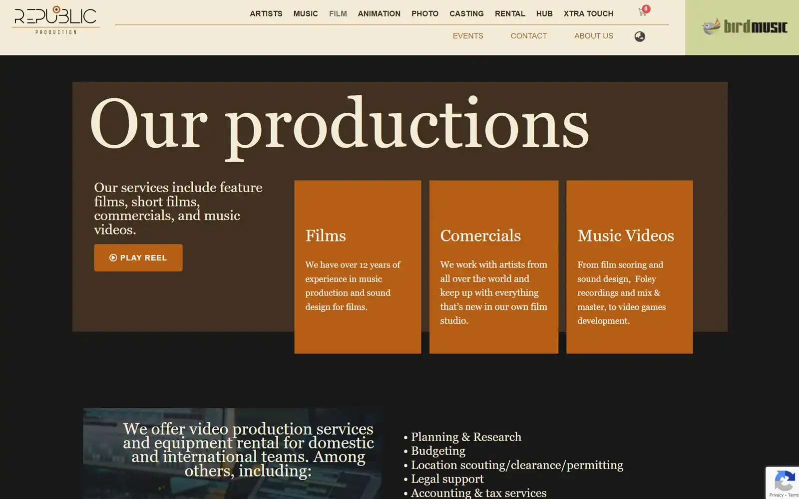 Republic Production — screen 3
